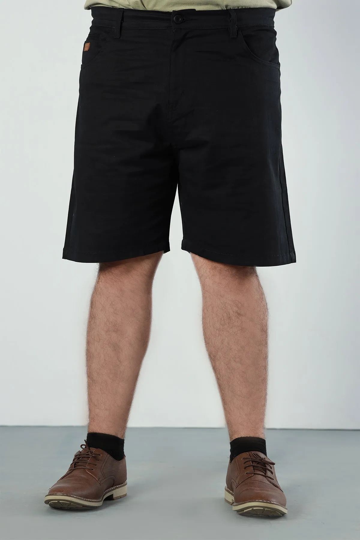 Jet Black Chino Shorts (Plus Size) - P22 - MSH041P