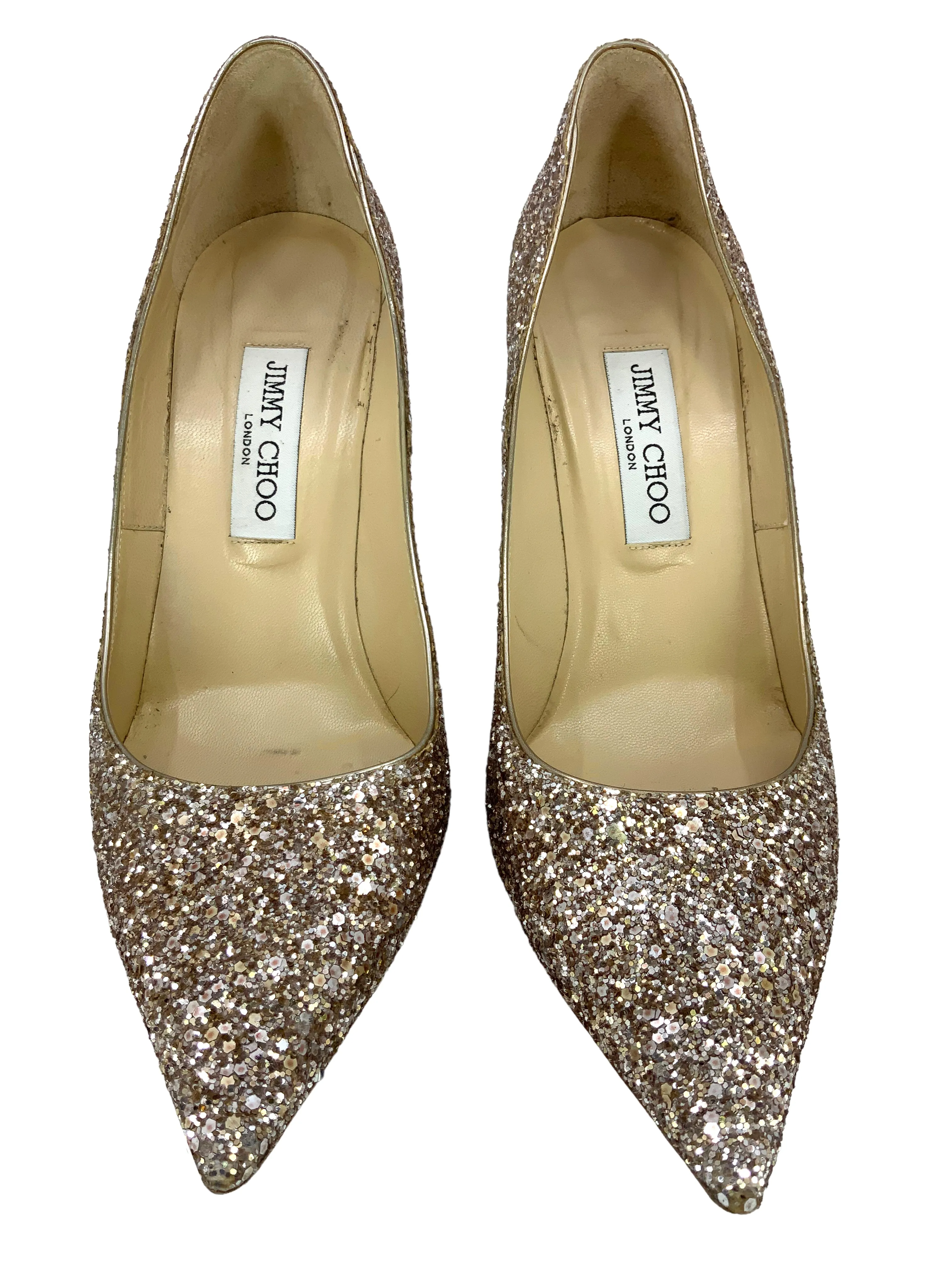 Jimmy Choo Abel Glitter Point-Toe Pumps Size 10