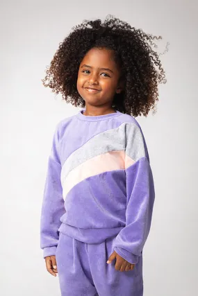 Joah Love Evans Purple Velour Girls Sweatshirt