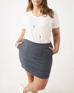 Joan Stretch Cotton Pencil Skort | Azure Blue