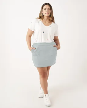 Joan Stretch Cotton Pencil Skort | Charcoal Grey