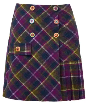 Joe Browns 16 Purple Joe's Favourite Checked Skirt