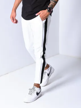 Jogger Pants Side Stripes - White
