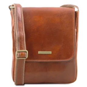 John - Leather crossbody bag for men with front zip | TL141408