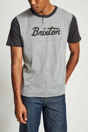 Jolt IV S/S Henley - Heather Grey/Washed Black