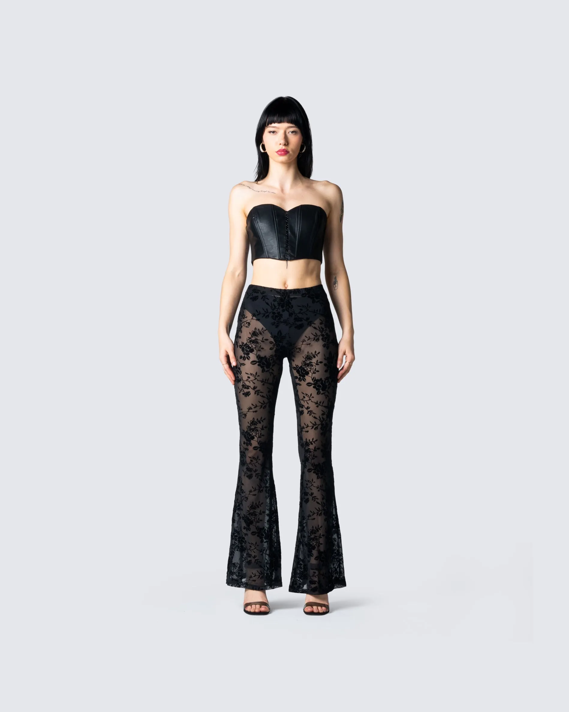 Jonas Black Sheer Flocked Pant