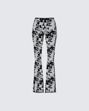 Jonas Black Sheer Flocked Pant