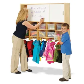 Jonti-Craft® 10 Section Wall Mount Coat Locker with Storage – with Clear Cubbie-Trays