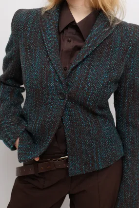 JOOP BROWN BLUE PURE WOOL VINTAGE BLAZER