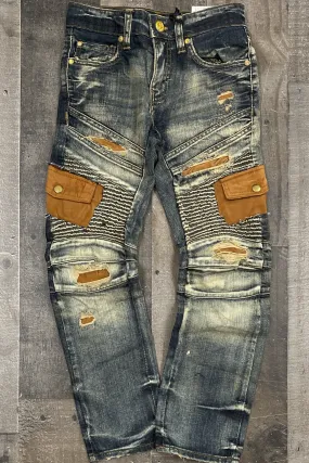 Jordan Craig- distressed patched jeans (kids)