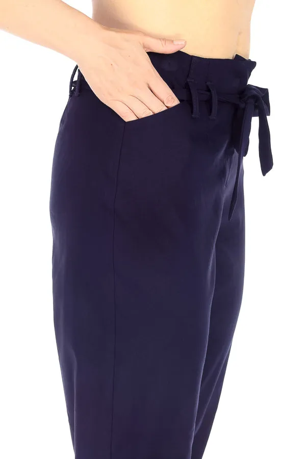 Joseph Ribkoff 211492 Belted Relaxed Straight Cropped Pants