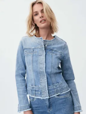 Joseph Ribkoff Denim Diamanté Detailed Jacket 231920 593