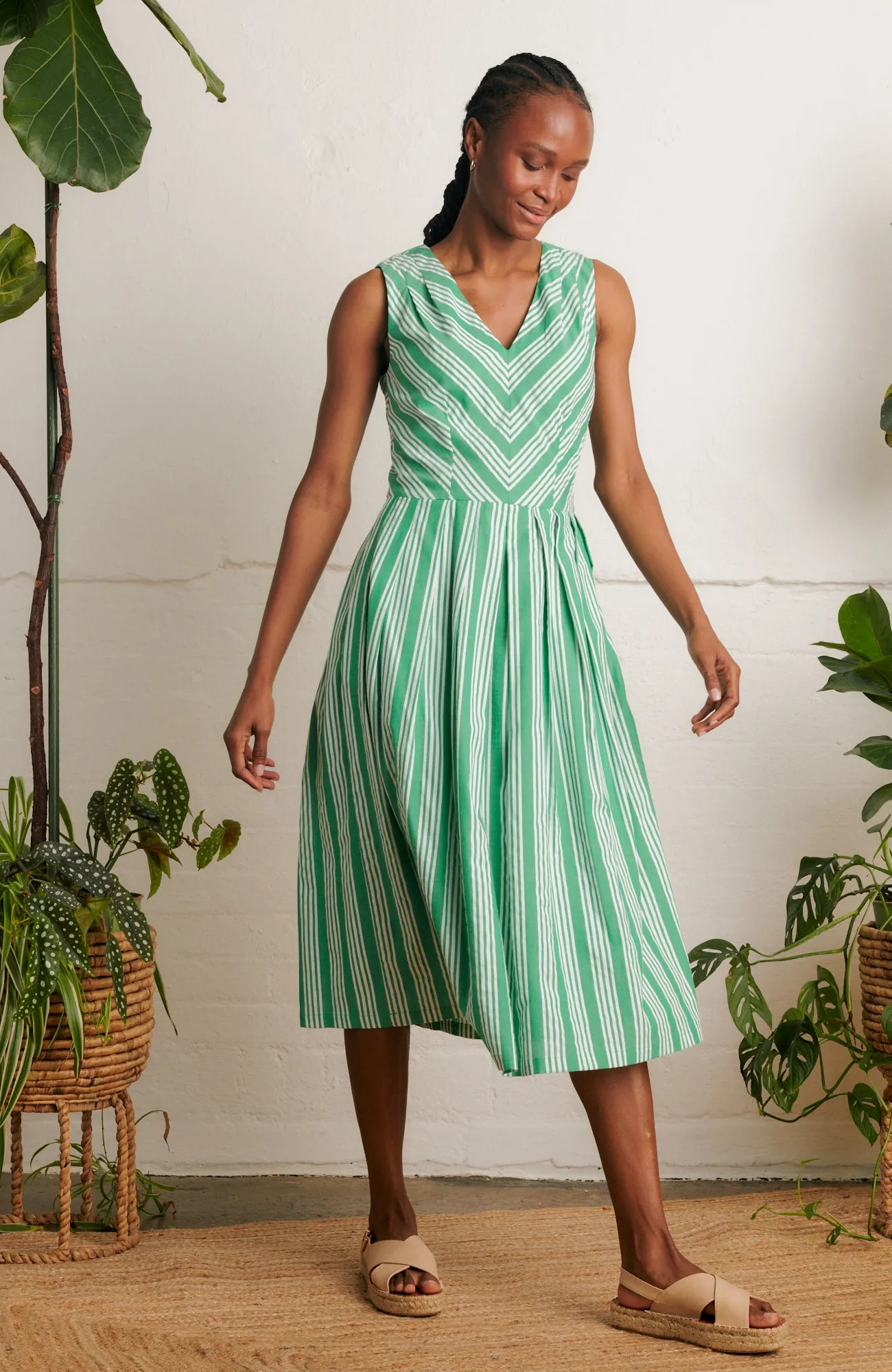 Josie Beachcomber Stripe Green Dress