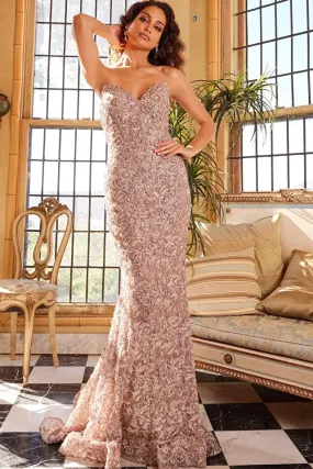 Jovani 09768 Fitted V-Neckline Mermaid Dress - Special Occasion/Curves