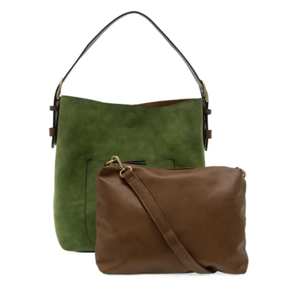 JOY SUSAN SUEDE HOBO BAG DARK EMERALD