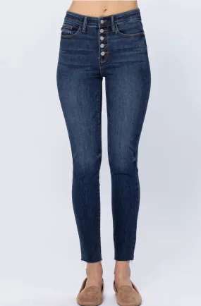 JUDY BLUE Hi-Rise Cutoff Skinny Jeans