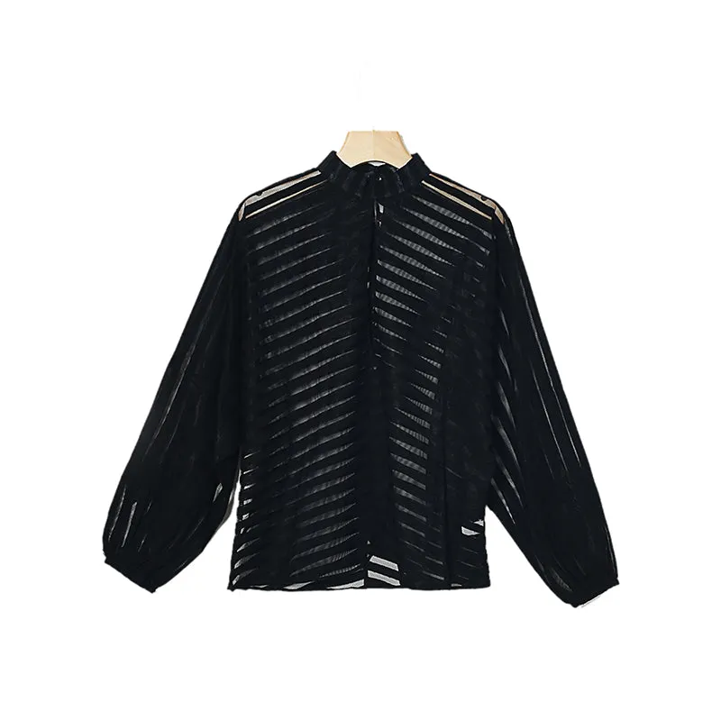 Julia Fashion - Fashion Sexy Shirt Women Mesh Blouses