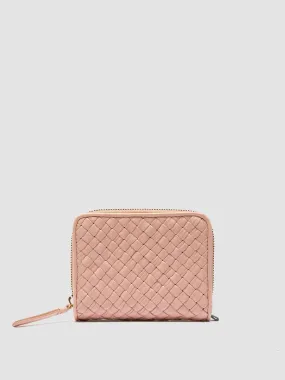 JULIET 102 - Rose Woven Leather Zip-Around Wallet