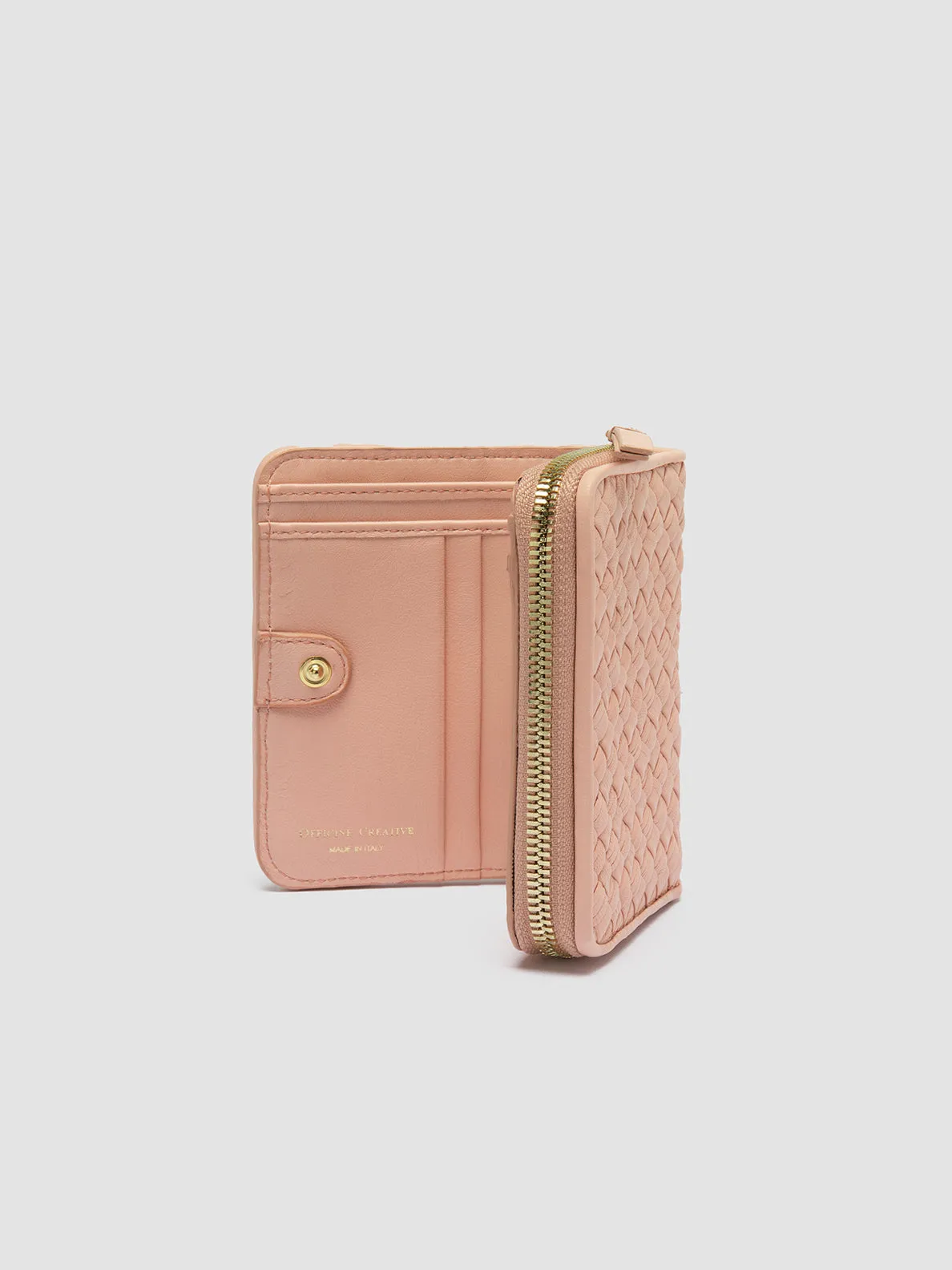 JULIET 102 - Rose Woven Leather Zip-Around Wallet