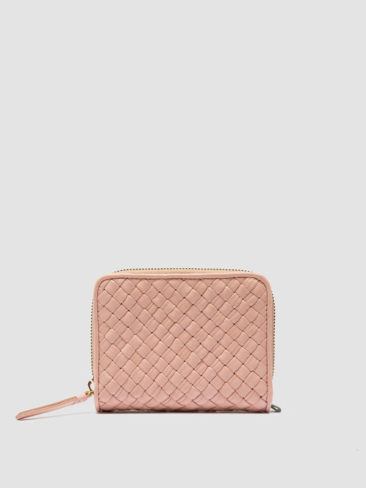 JULIET 102 - Rose Woven Leather Zip-Around Wallet