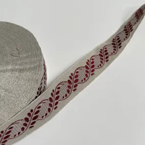 Kafka Ribbon : Vines - Red / Ivory