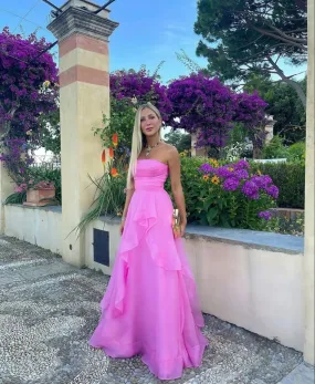 kamahe Unique  Prom Dresses Long, Strapless A Line Formal  Dress