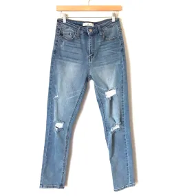 Kancan Light Wash Distressed Skinny Jeans- Size 27 (Inseam 28 1/2”)