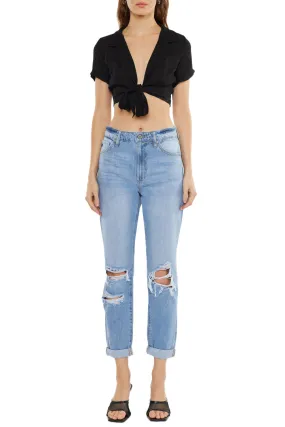 Kancan - Women's High Rise Mom Jeans - kc8579L