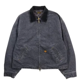 KAPITAL 14OZ DENIM T-BACK DRIZZLER JACKET BLACK X ECRU