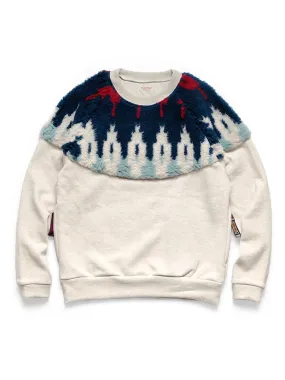 Kapital TOP Fleece x Boa Fleece Nordic Sweat - Navy Red