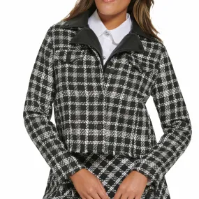 KARL LAGERFELD - Plaid Tweed Jacket