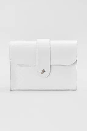 Kars leather clutch in white