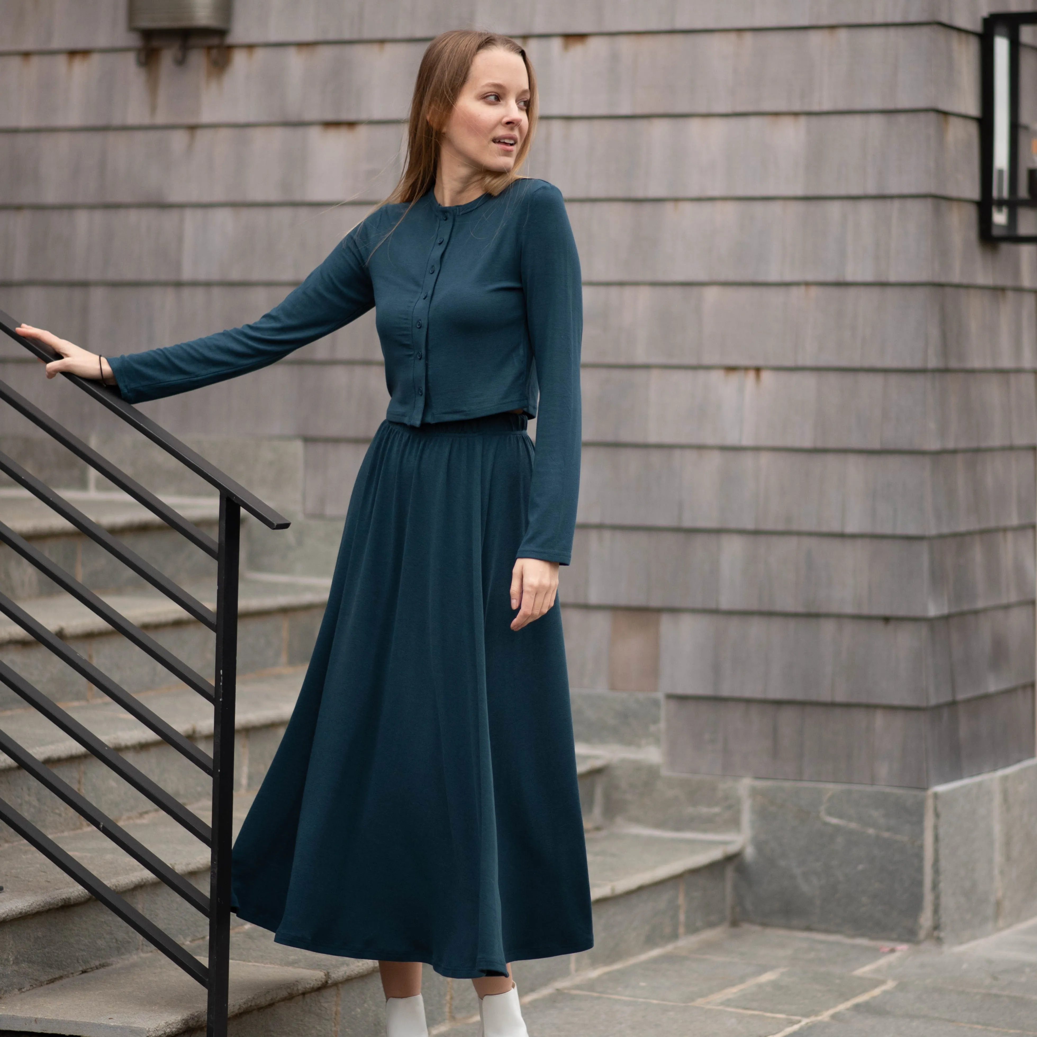 Kate Midi Skirt | Dark Teal [Final Sale]