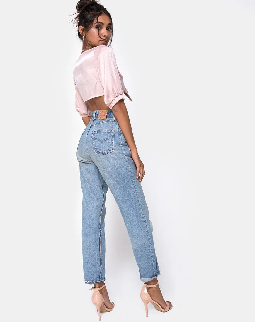 Kavida Crop Top in Satin Dusty Rose