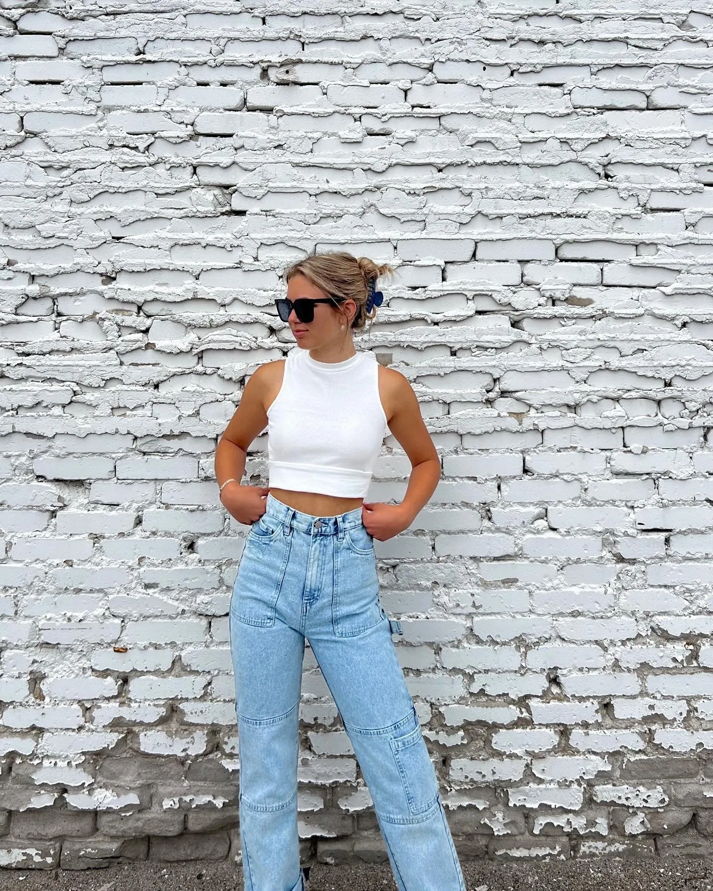 Kaya Open Back Top | White