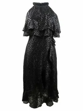kensie Womens Sequin Sleeveless Ruffle Dress Off Kensie Ruffled Popover,Size 10