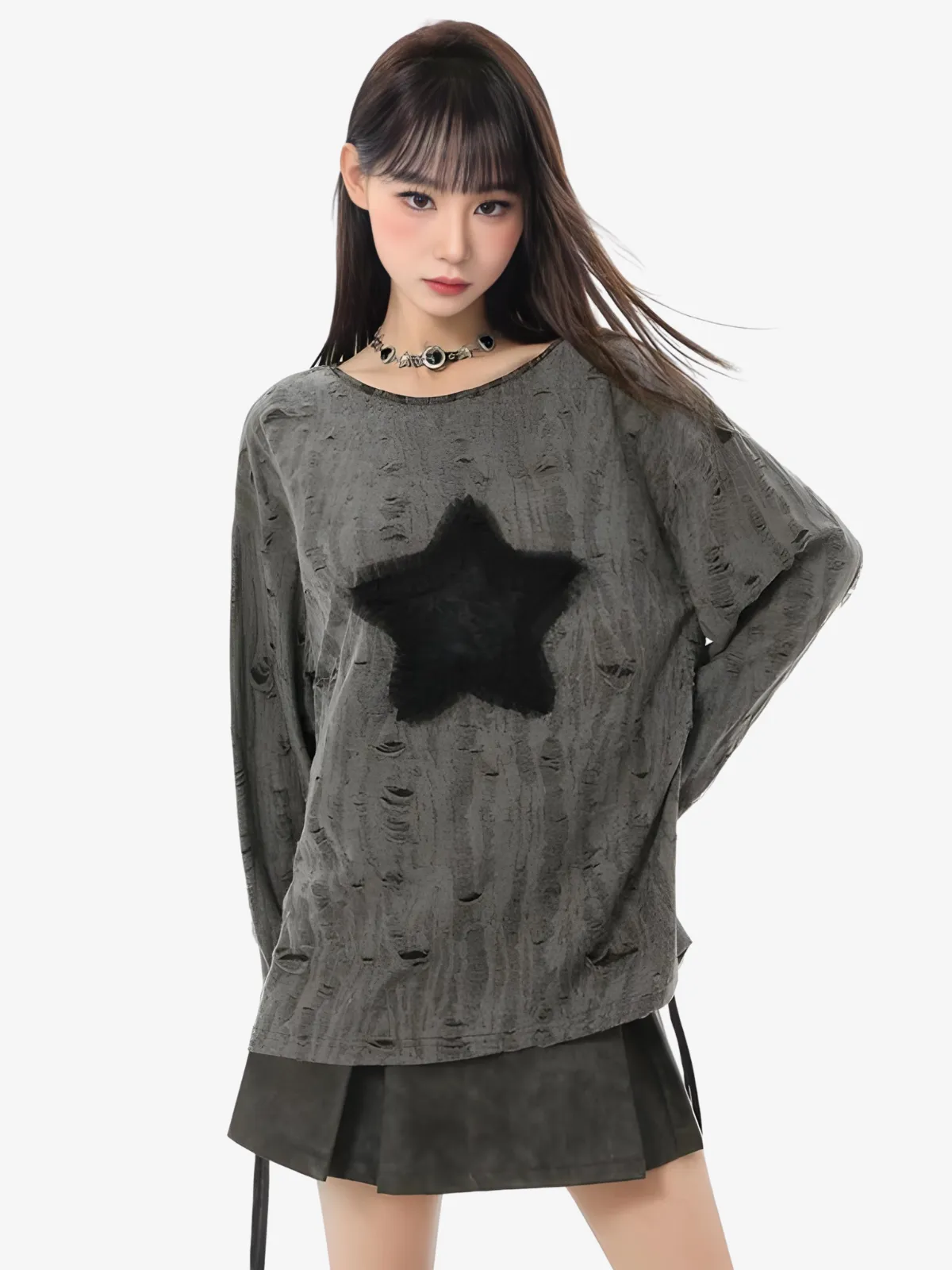 KG Drawstring Off-Shoulder T-Shirt