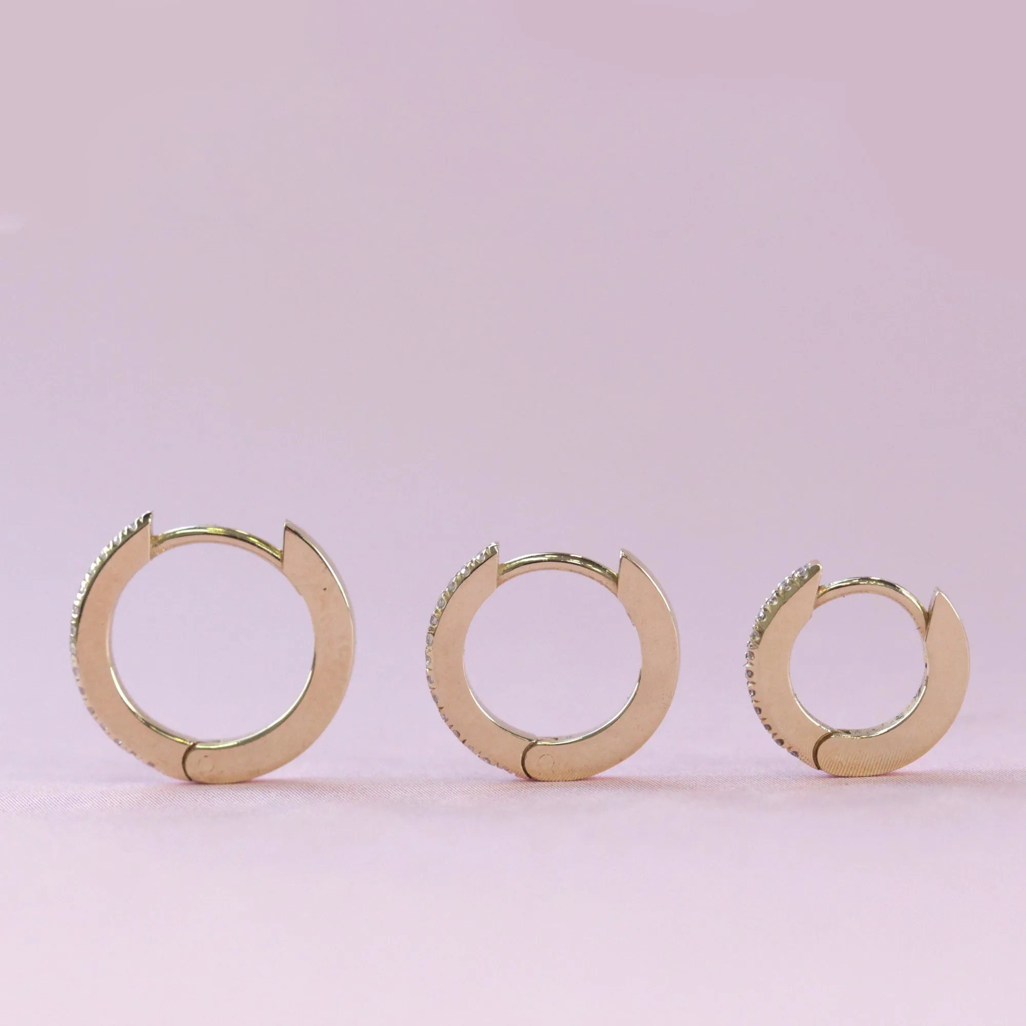 Khloé Large Hoop Gold Earring with Black Diamonds