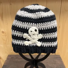 Kids Fleece-Lined Pirate Toque: Black/Grey-children-