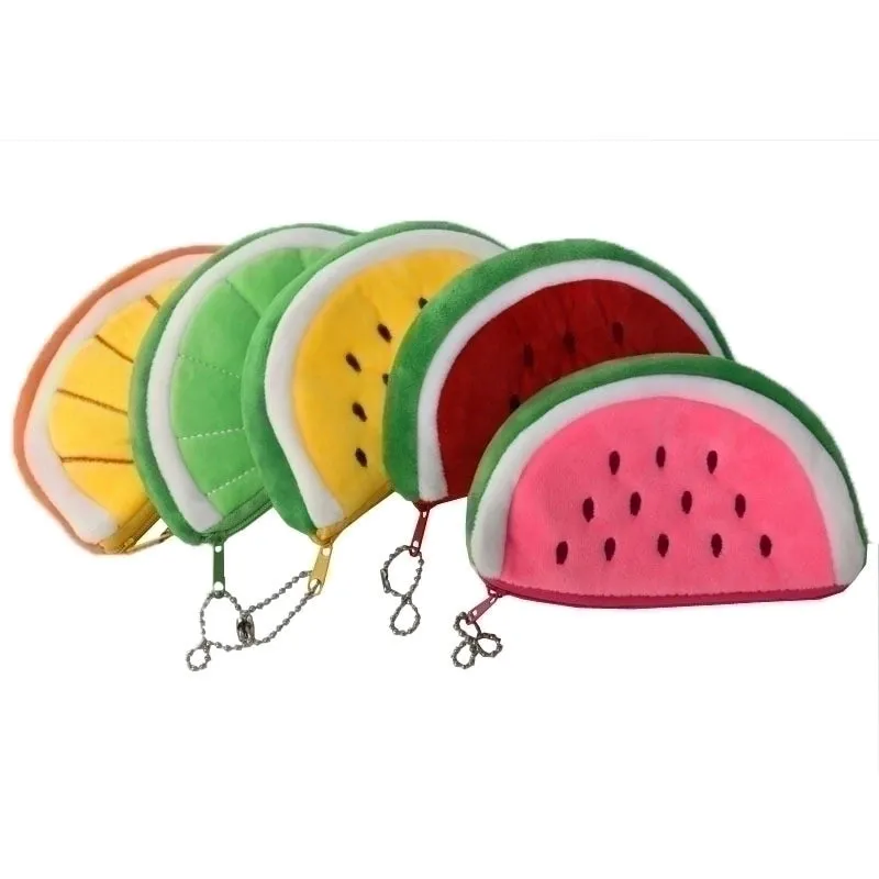 Kid's Fruit Plush Zipper Coin Purses