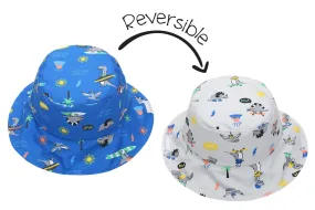 Kids UPF50  Patterned Sun Hat - (S) Dino