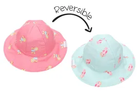 Kids UPF50  Patterned Sun Hat - (XS) Mermaid/Seahorse
