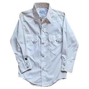 Kid's Vintage Solid White Western Shirt