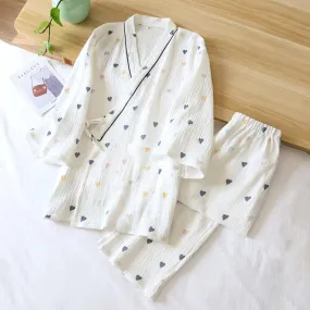 Kimono Spring Cotton Pajamas