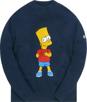 Kith For The Simpsons Bart Intarsia Sweater 'Navy/Multicolor', blue