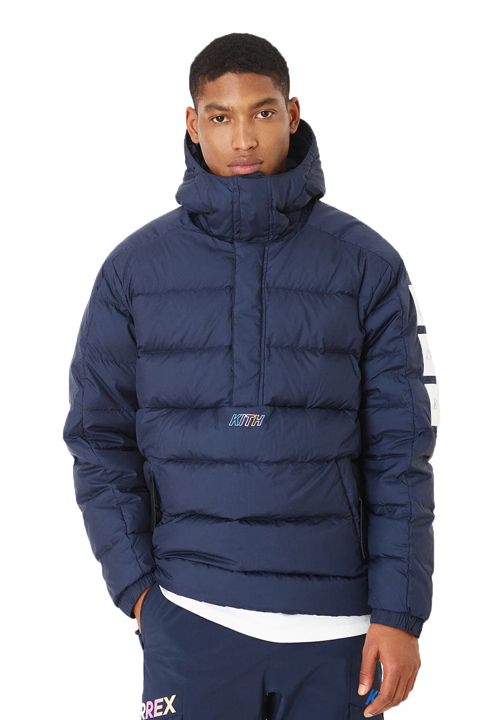 KITH X ADIDAS TERREX Men's Navy Down Anorak Coat GE3224 NWT