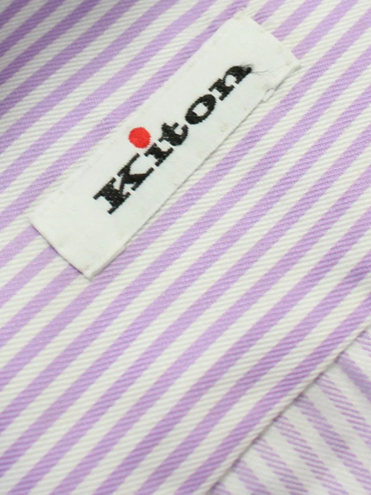 Kiton Dress Shirt White Lilac Design - Sartorial 44 - 17 1/2 SALE