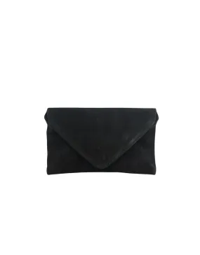 KJC Adrianna Suede Envelope Wallet in Noir