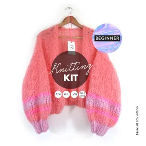 Knitting Kit – MYPZ Short Basic Chunky Cardigan Salmon No.15 – Beginner (ENG-NL-DE)