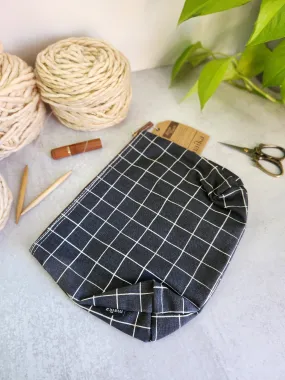 Knitting Project Bag, Large Zipper Pouch, Belvedere